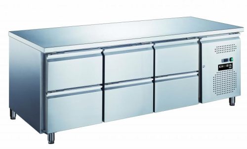 KH-GN3160TN | Hűtött munkaasztal 6 fiókkal