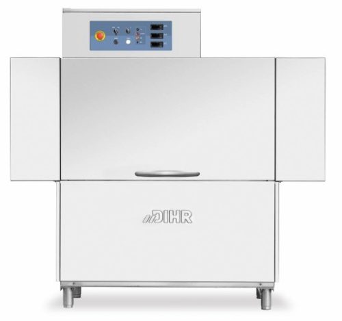 RX 104 E AS | DIHR szállítószalagos mosogatógép elektronikus vezérlőpanellel és „leverető-előzuhanyzó” zónával